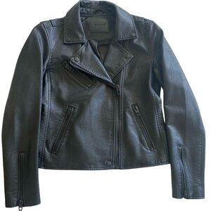 Blank NYC Faux Leather Black Moto Jacket-S